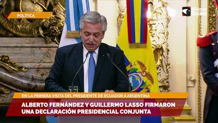 Alberto Fernández y Guillermo Lasso firmaron una Declaración Presidencial Conjunta