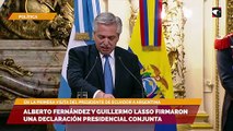 Alberto Fernández y Guillermo Lasso firmaron una Declaración Presidencial Conjunta