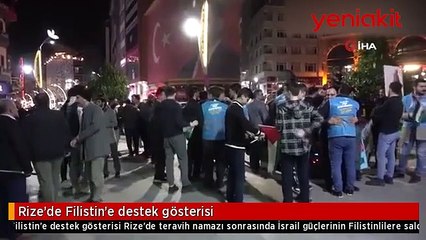 Rize’de Filistin’e destek gösterisi