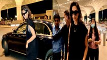 Deepika Padukone Mumbai Airport पर Spot, हाई हील्स पहन  दिए  Stylish पोज | FilmiBeat