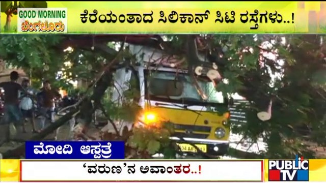 Rain Wreaks Havoc In Bengaluru; Several Trees and Electric Poles Uprooted