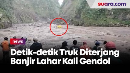 Detik-detik Truk Penambang Diterjang Banjir Lahar Kali Gendol