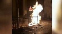 Isola del Cantone (GE) - Brucia cassonetto e fiamme si propagano su tubazione gas (19.04.22)