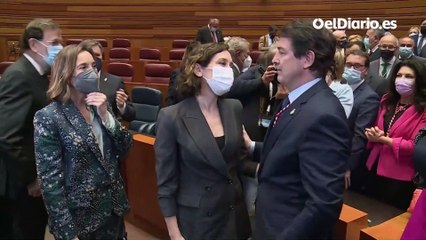 Ayuso, Rajoy y Gamarra arropan a Mañueco en su investidura