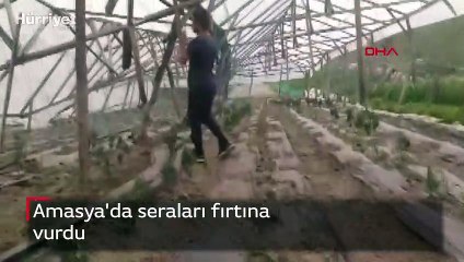 Amasya'da seraları fırtına vurdu