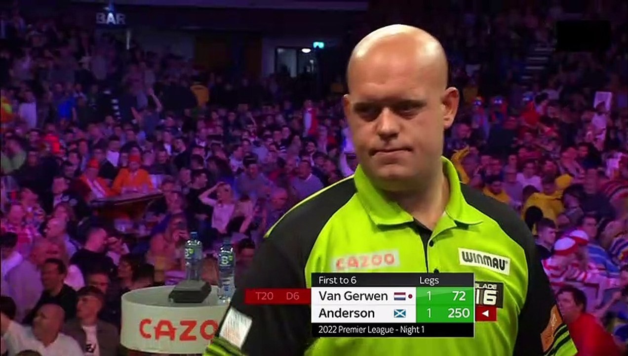 van Gerwen vs Anderson | Premier League Darts 2022 | Night 1