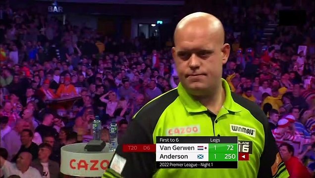 van Gerwen vs Anderson | Premier League Darts 2022 | Night 1