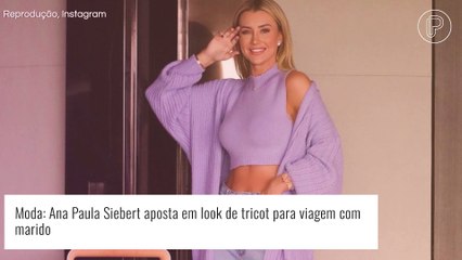 Moda: Ana Paula Siebert combina top em tricot com jeans cintura alta em look de viagem