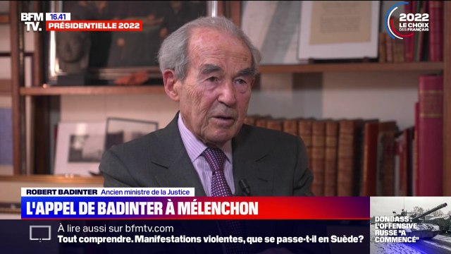 Pour battre madame Le Pen, il faut voter Macron : Robert Badinter aurait aimé que Jean-Luc Mélenchon prenne une position plus claire