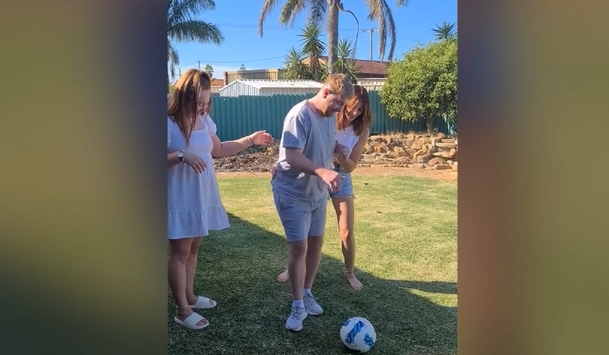 Incredible footage shows British footballer kicking a ball for the first time since single punch attack left him fighting for his life