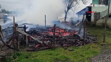 Yaşlı adamın acı günü! Ardiyesi yandı, gıda ve yemleri kül oldu