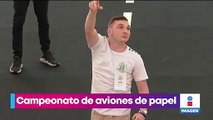 Realizan torneo mundial de avioncitos de papel en Brasil