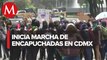 Colectivos feministas inician marcha hacia el Zócalo de la CdMx