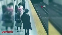 Korkunç olay! Metroda bir anda kadını raylara itti