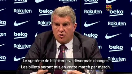 Barcelone - Laporta annonce des changements dans la billetterie du Camp Nou