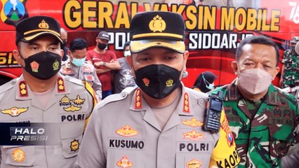 Polresta Sidoarjo Masifkan Vaksinasi Covid-19 di Tempat-Tempat Keramaian