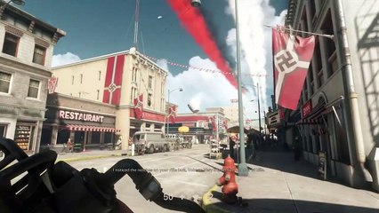 Wolfentein 2 The New Colossus - Roswell Downtown: Nazi & KKK Members Dialogue (Parade Sequence) Explore Area Gameplay PS4