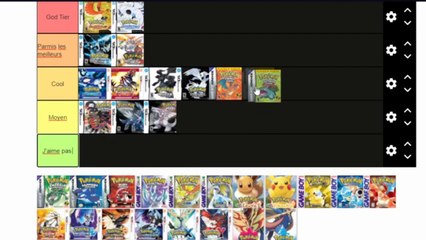 MA TIER LIST DES JEUX POKEMON !!