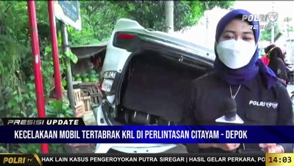 PRESISI UPDATE 14.00 WIB : Update Terkini di Lokasi Kecelakaan Mobil Tertabrak KRL Citayam-Depok.