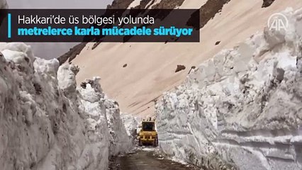 Hakkari'de üs bölgesi yolunda metrelerce karla mücadele sürüyor