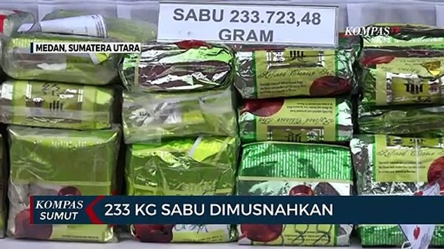 Polda Sumatera Utara Musnahkan Sabu Seberat 233 Kg