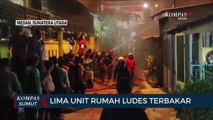 5 Unit Rumah Ludes Terbakar di Jalan Cipto Medan