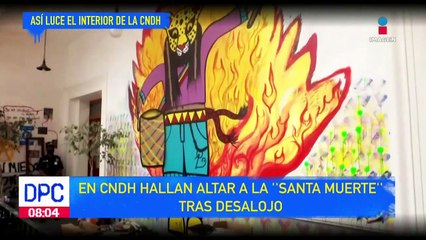Así luce el interior del edificio de la CNDH que había sido tomado por mujeres