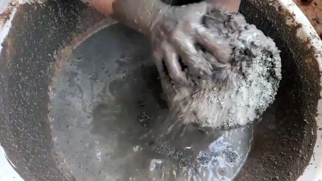 Crunchy Big Bucket Sand Cement Water Crumble Dipping Cr: ASMR By Kanwal
