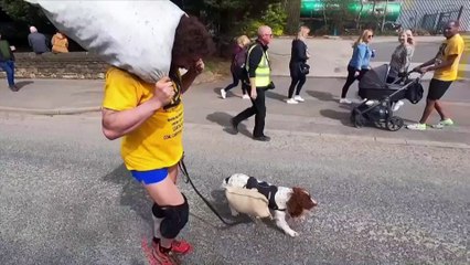 Loyal Dog Accompanies Owner in World Coal Carrying Championships