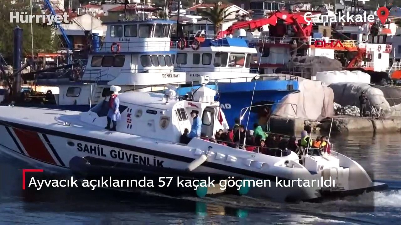 Ayvacık açıklarında 57 kaçak göçmen kurtarıldı