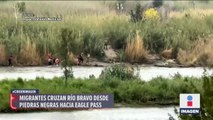 Continúan los cruces de migrantes por Río Bravo pese a operativos