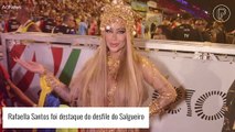 Rafaella Santos usa look de cigana no Salgueiro e reage às críticas por samba: 'Não nasci sabendo'