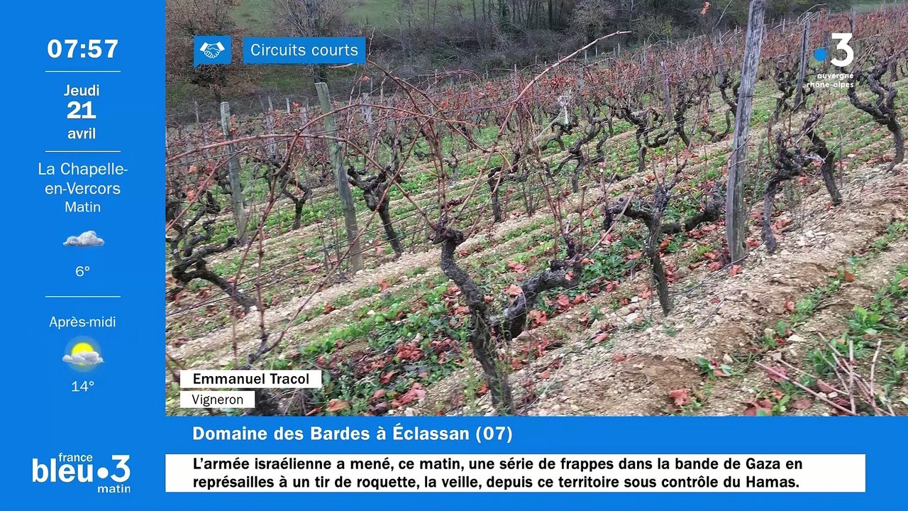 À Eclassan, Emmanuel Tracol, vigneron passionné vous accueille dans son Domaine des Bardes