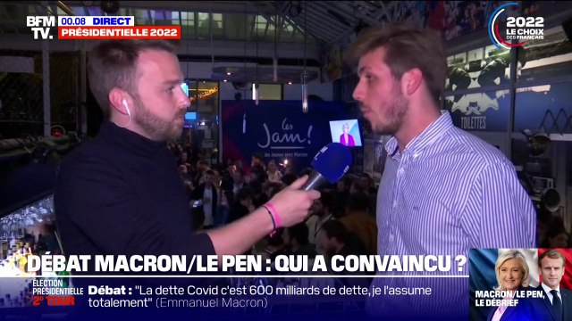 Emmanuel Macron a réussi à mettre Marine Le Pen face à ses contradictions : la performance du président-candidat jugée positivement par ses militants