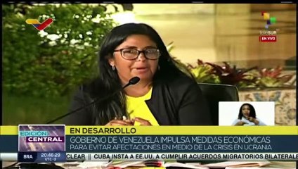 Vicepresidenta de Venezuela expone plan de medidas para evitar afectaciones en la economía nacional
