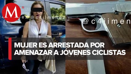 Mujer amenaza a dos ciclistas con arma de fuego en CdMx