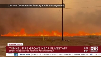 Tunnel Fire continues to grow near Flagstaff