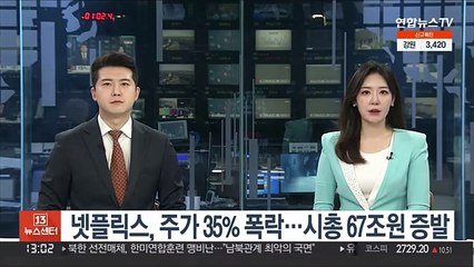 넷플릭스, 주가 35% 폭락 '최악의 날'…시총 67조원 증발