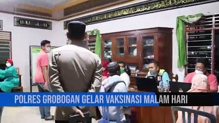 Polres Grobogan Gelar Vaksinasi di Masjid Agung Baitul Makmur