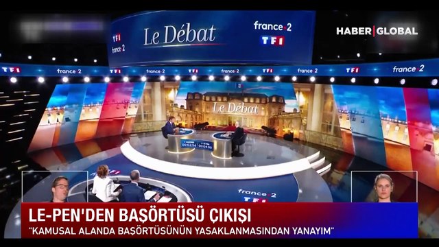 Macron ve Le Pen canlı yayında başörtüsünü tartıştı: Bunu yaparsanız iç savaş çıkarırsınız