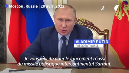 Le missile Sarmat, une "arme unique" qui "fera réfléchir" les ennemis de la Russie (Poutine)