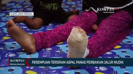 Seorang Warga Tersiram Aspal Panas Perbaikan Jalur Mudik