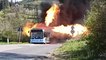 Un bus au gaz se transforme en lance-flammes