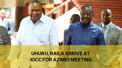 Uhuru, Raila arrive at KICC for Azimio meeting