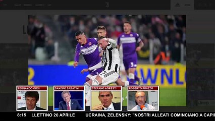 Juve in finale di Coppa Italia ▷ Agresti critico in diretta: "Ha consegnato il gioco alla Fiorentina dall'inizio"
