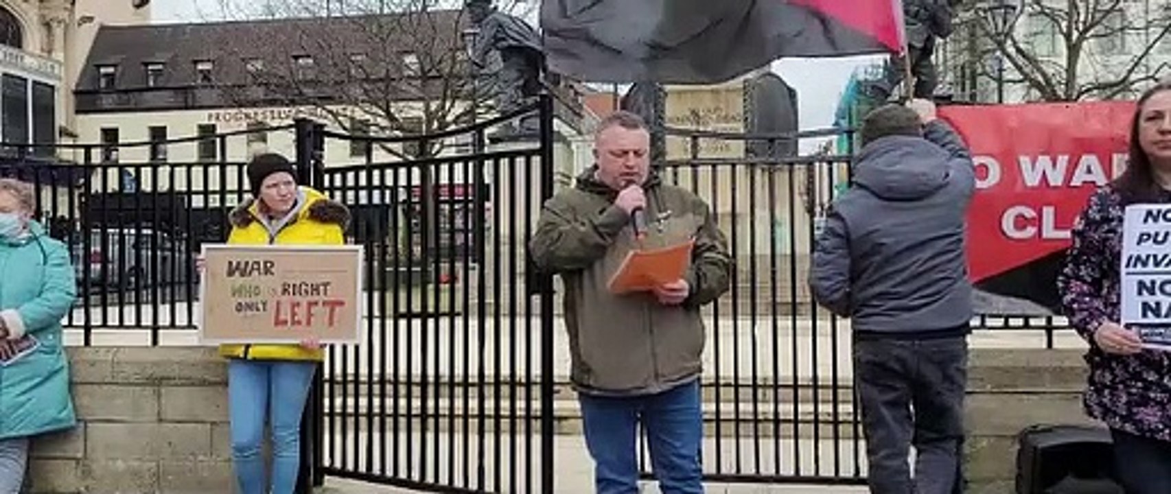 Gary Donnelly addresses anti-war rally in Derry