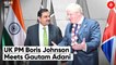 UK PM Boris Johnson arrives at Adani Group headquarters in Ahmedabad
