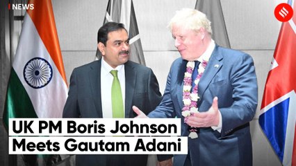 UK PM Boris Johnson arrives at Adani Group headquarters in Ahmedabad