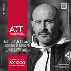 Fiorentina, il tecnico Italiano testimonial dell'Associazione Toscana Tumori