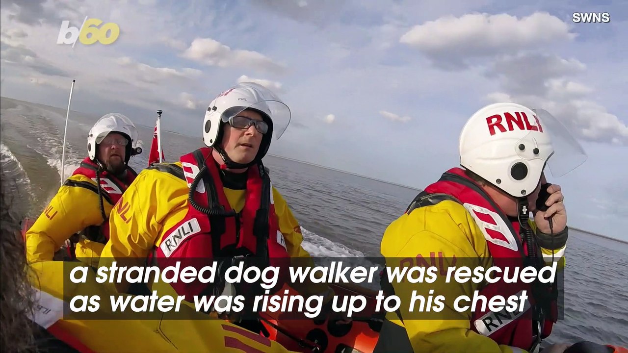 Dog Walking Turns Into a Scary Event When a Man Almost Drowned on a Sandbank